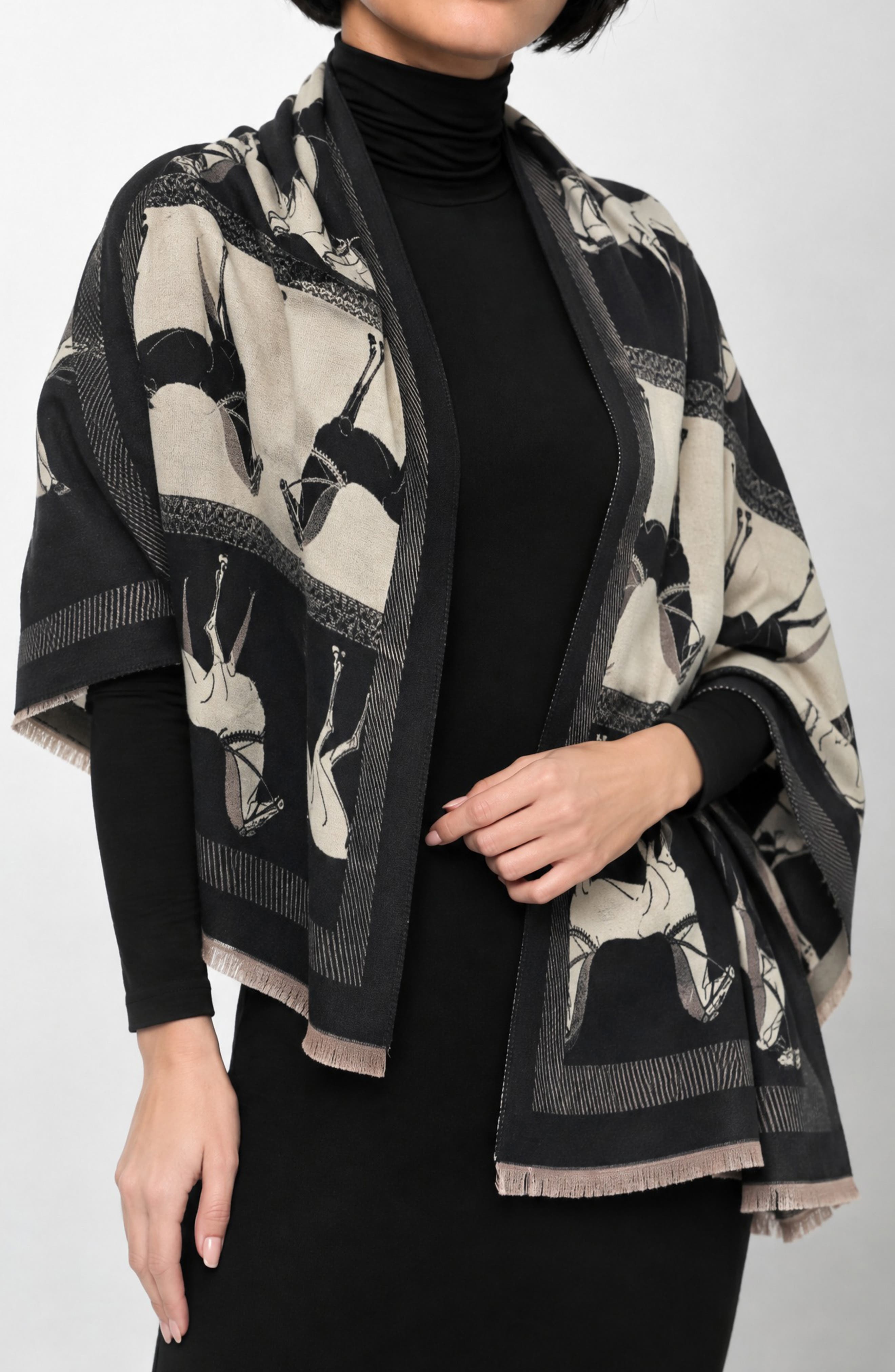 Horse Print Oversized Scarf