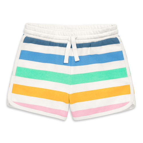 Primary Kids Recess Short In Candy Stripe In Ivory Candy Stripe