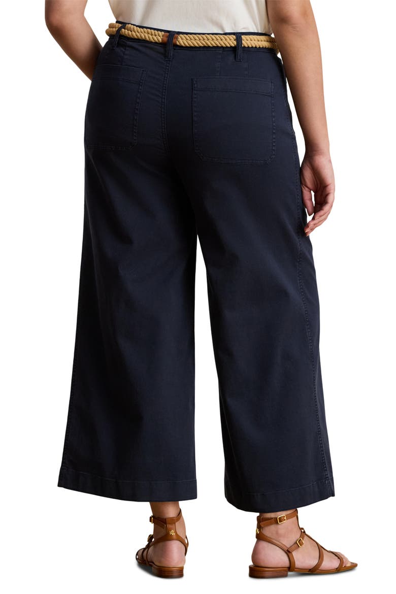 Stretch Cotton Twill Crop Pants, Alternate, color, LAUREN NAV