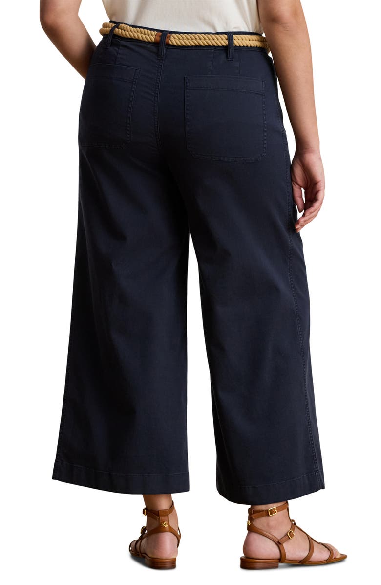 Lauren Ralph Lauren Stretch Cotton Twill Crop Pants, Alternate, color, Lauren Navy