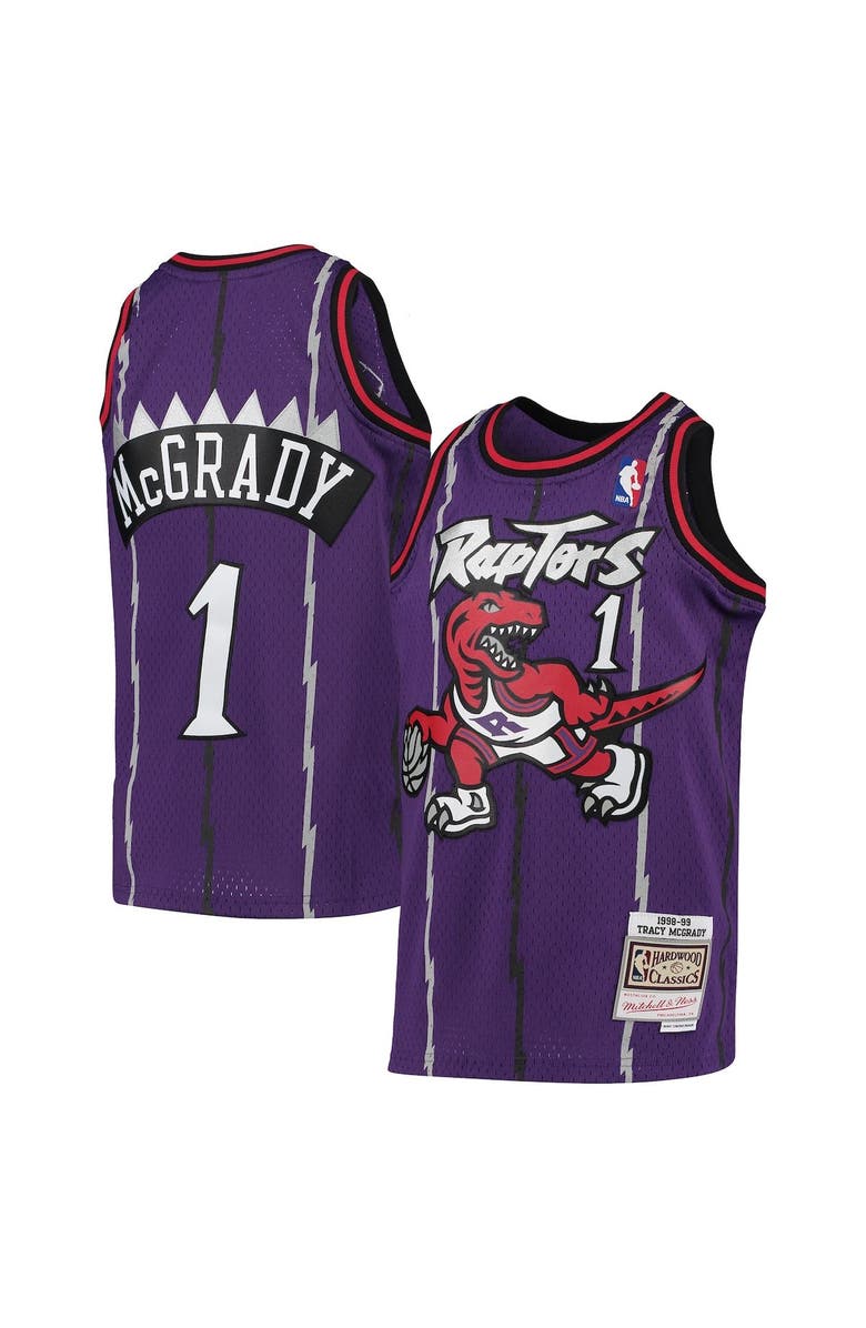 Mitchell & Ness Youth Mitchell & Ness Tracy McGrady Purple Toronto Raptors 1998-99 Hardwood Classics Swingman Throwback Jersey, Main, color, Purple