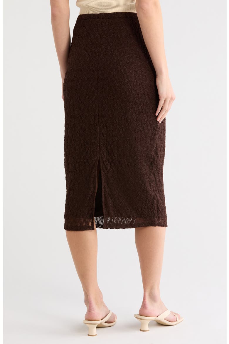 Lace Pencil Midi Skirt, Alternate, color, BROWN COFFEE