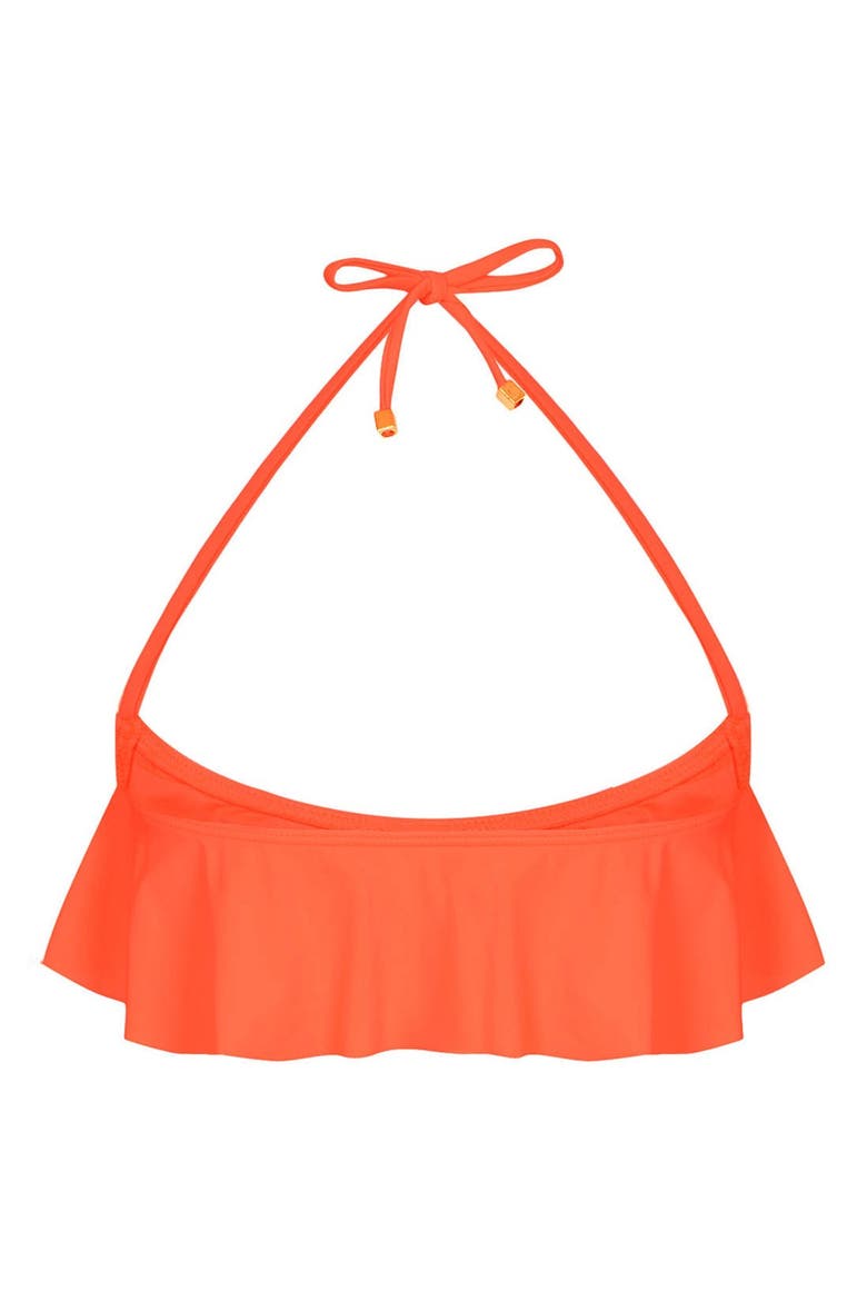 Ruffle Tier Bikini Top, Alternate, color, ORANGE