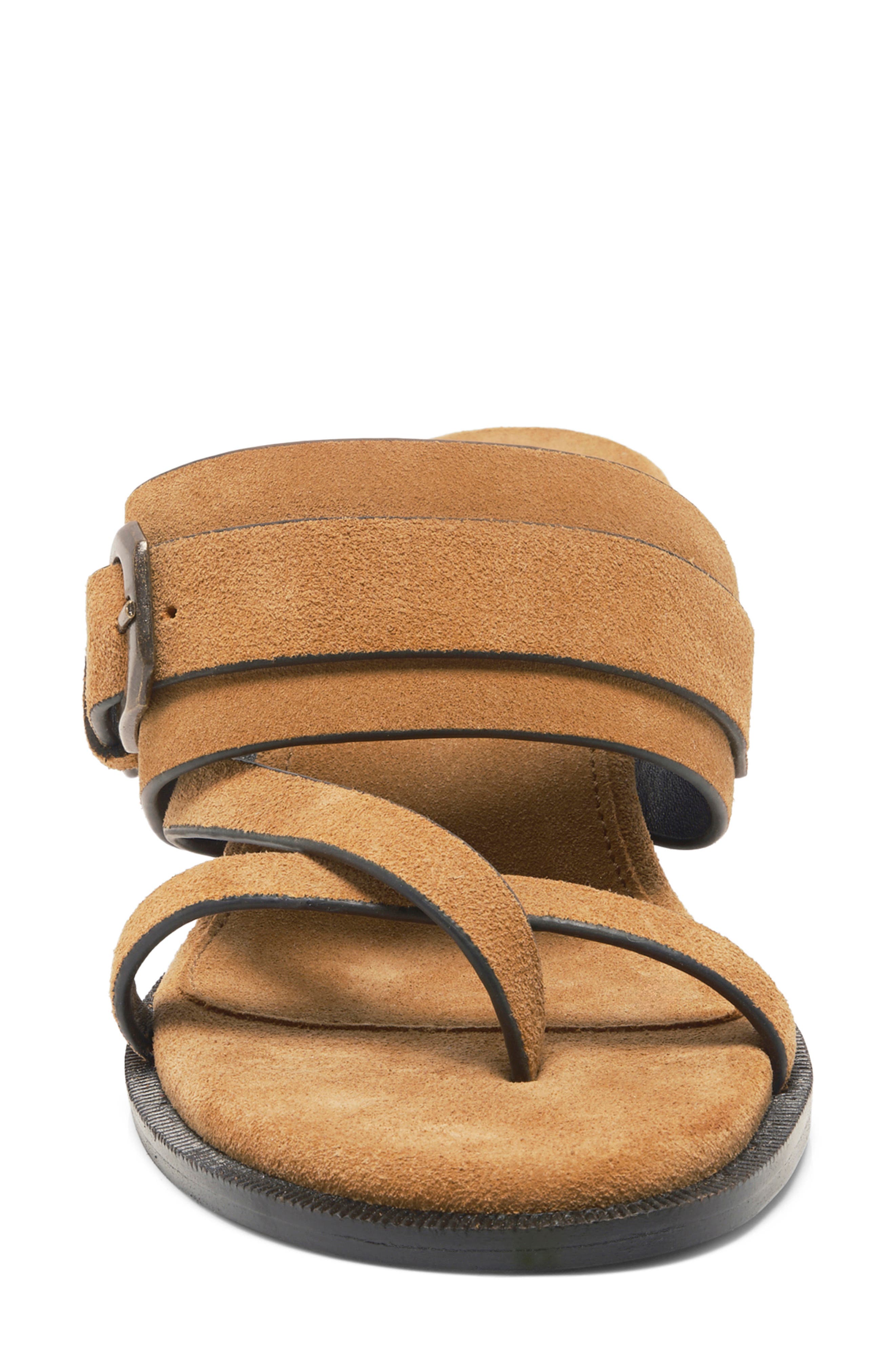 Belted Toe Loop Sandal, Alternate, color, DRIFTWOOD TAN SUEDE