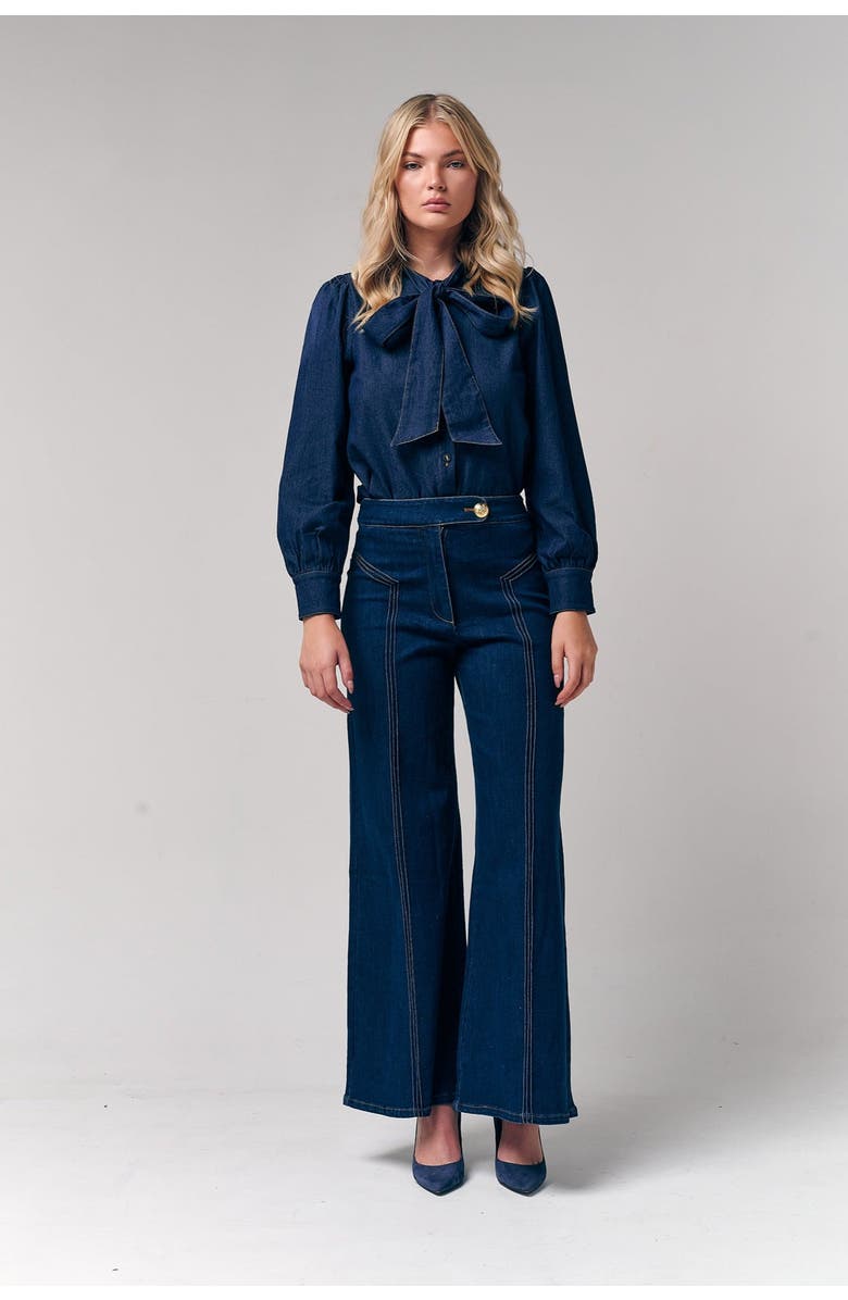 Le Fafo High Waisted Wide Leg Jeans, Alternate, color, Dark Blue