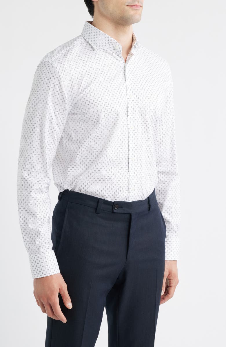 BOSS Hank Slim Fit Stretch Cotton Dress Shirt, Alternate, color, White