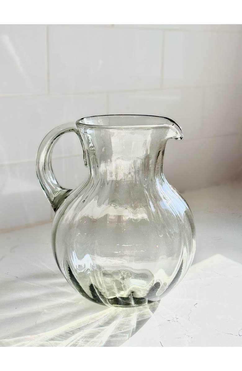 Villa Lua Home Bola Fluted Pitcher, Alternate, color, Clear