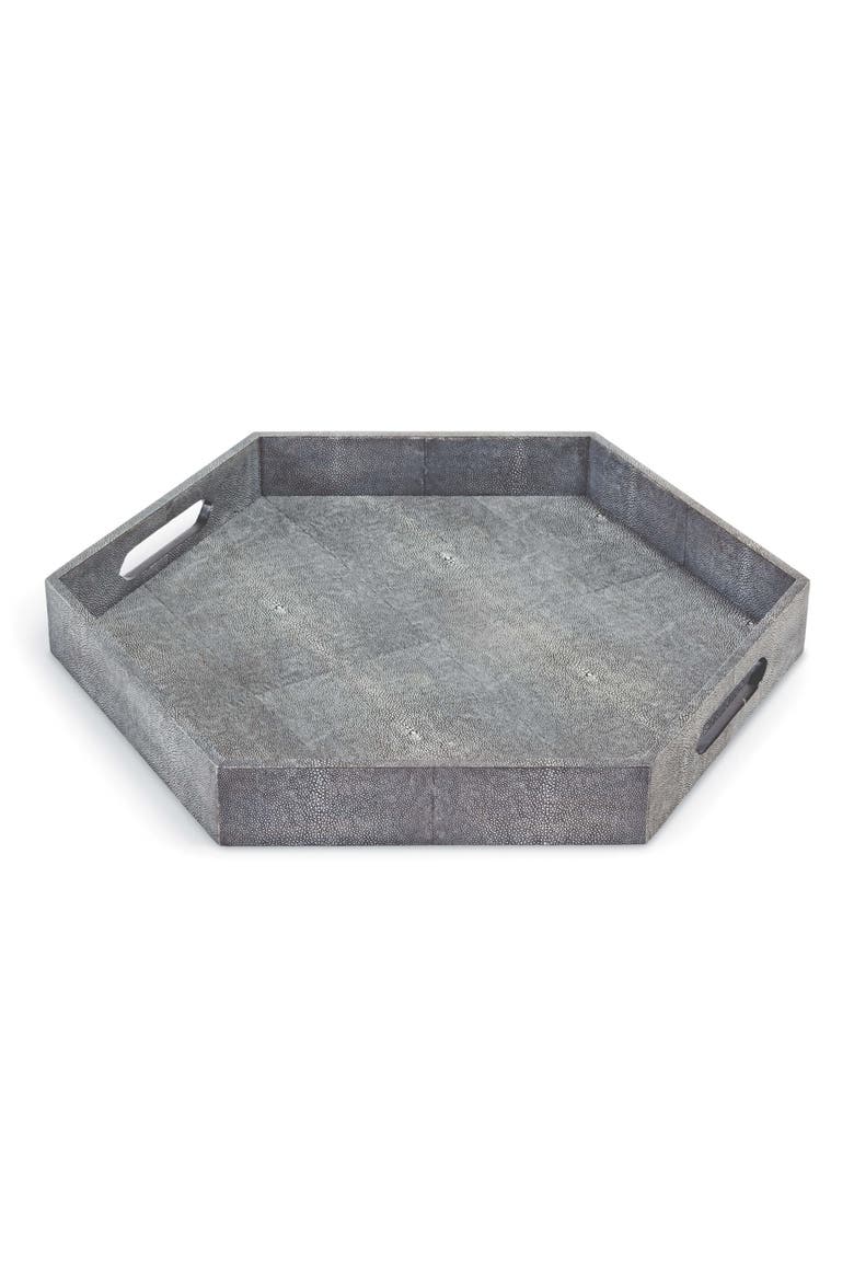 Shagreen Hex Tray, Main, color, CHARCOAL