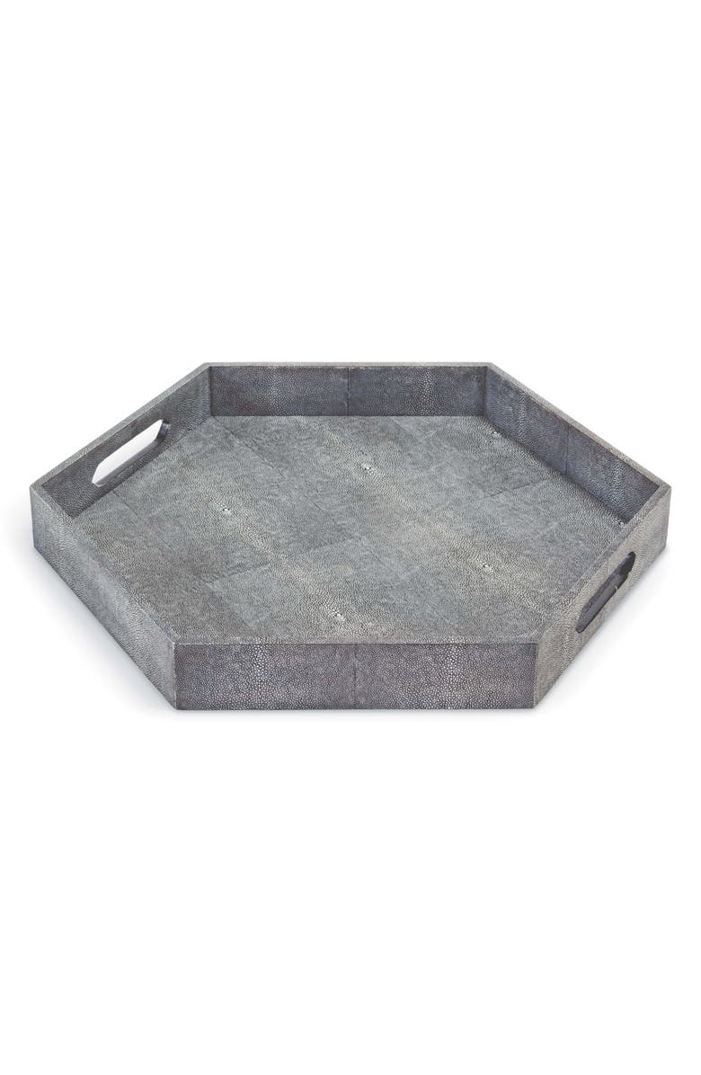 Regina Andrew Shagreen Hex Tray, Main, color,