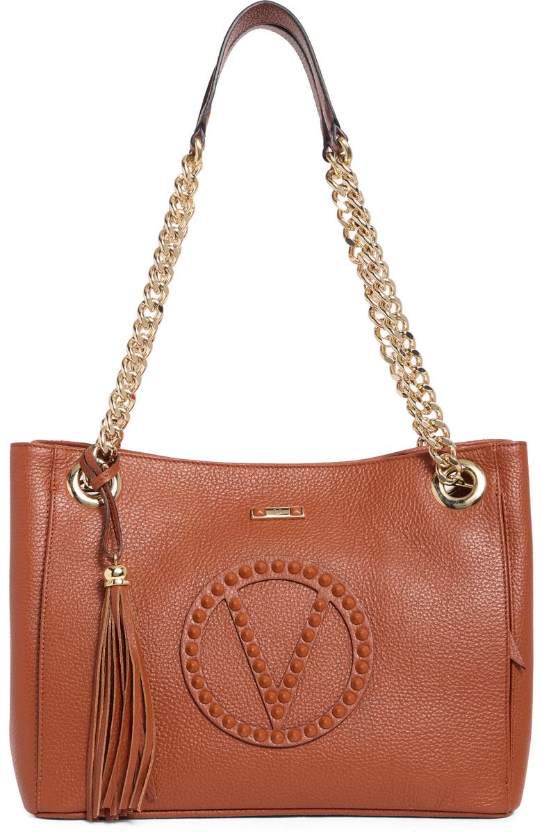 VALENTINO BY MARIO VALENTINO Luisa Rock Leather Tote Bag, Main, color, Whiskey