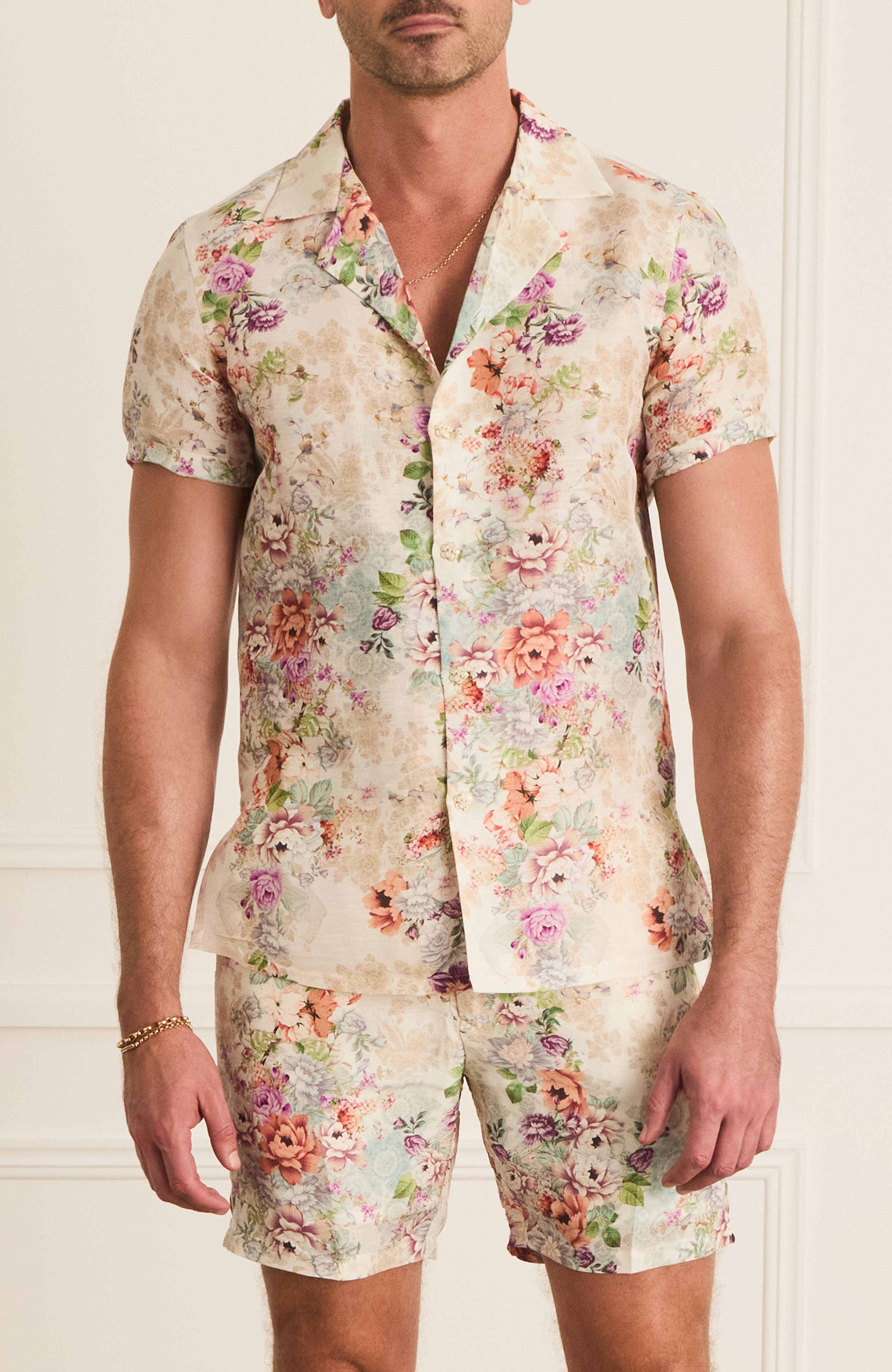 selected White Floral Print