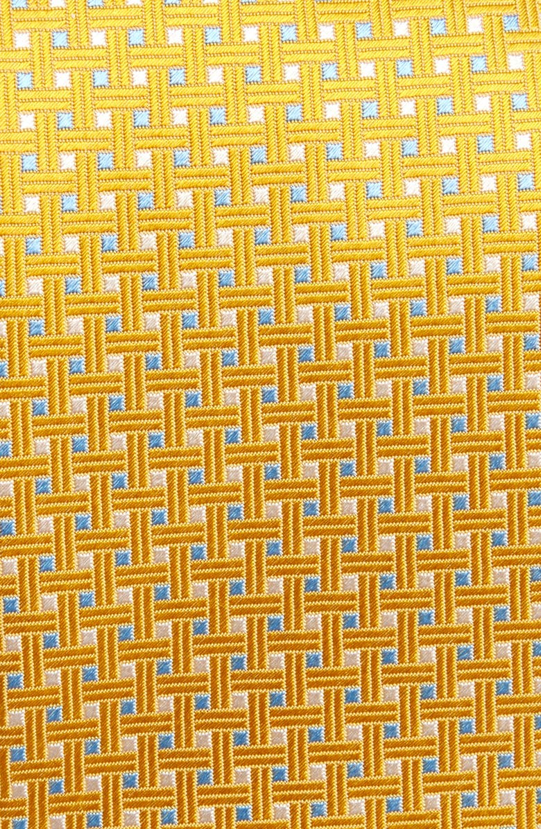 David Donahue Neat Square Silk Tie, Alternate, color, Yellow