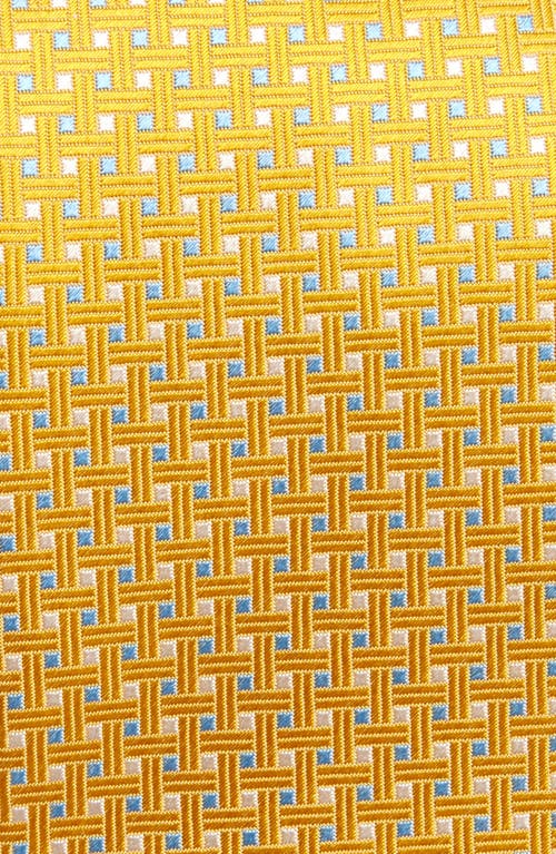 David Donahue Neat Square Silk Tie In Yellow