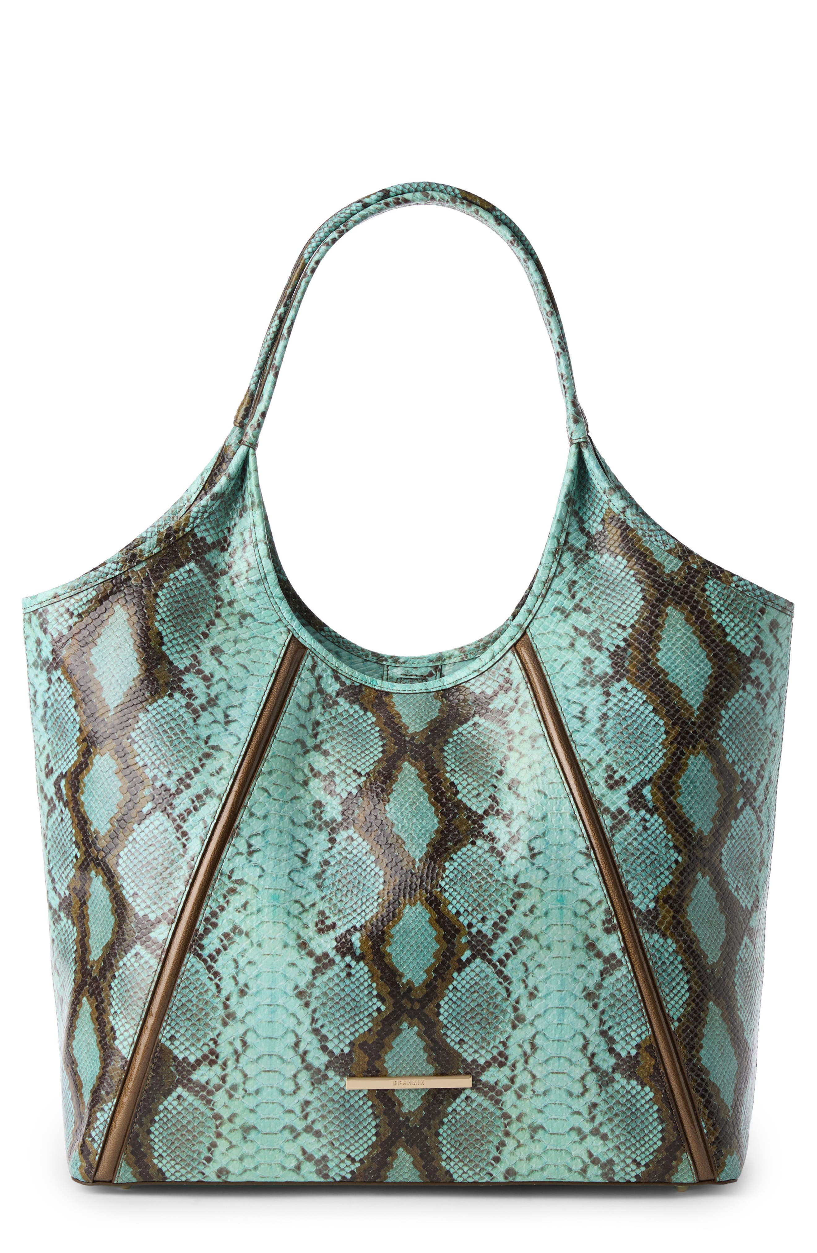 Brahmin Iona Snake Embossed Leather Tote Bag, Main, color, 