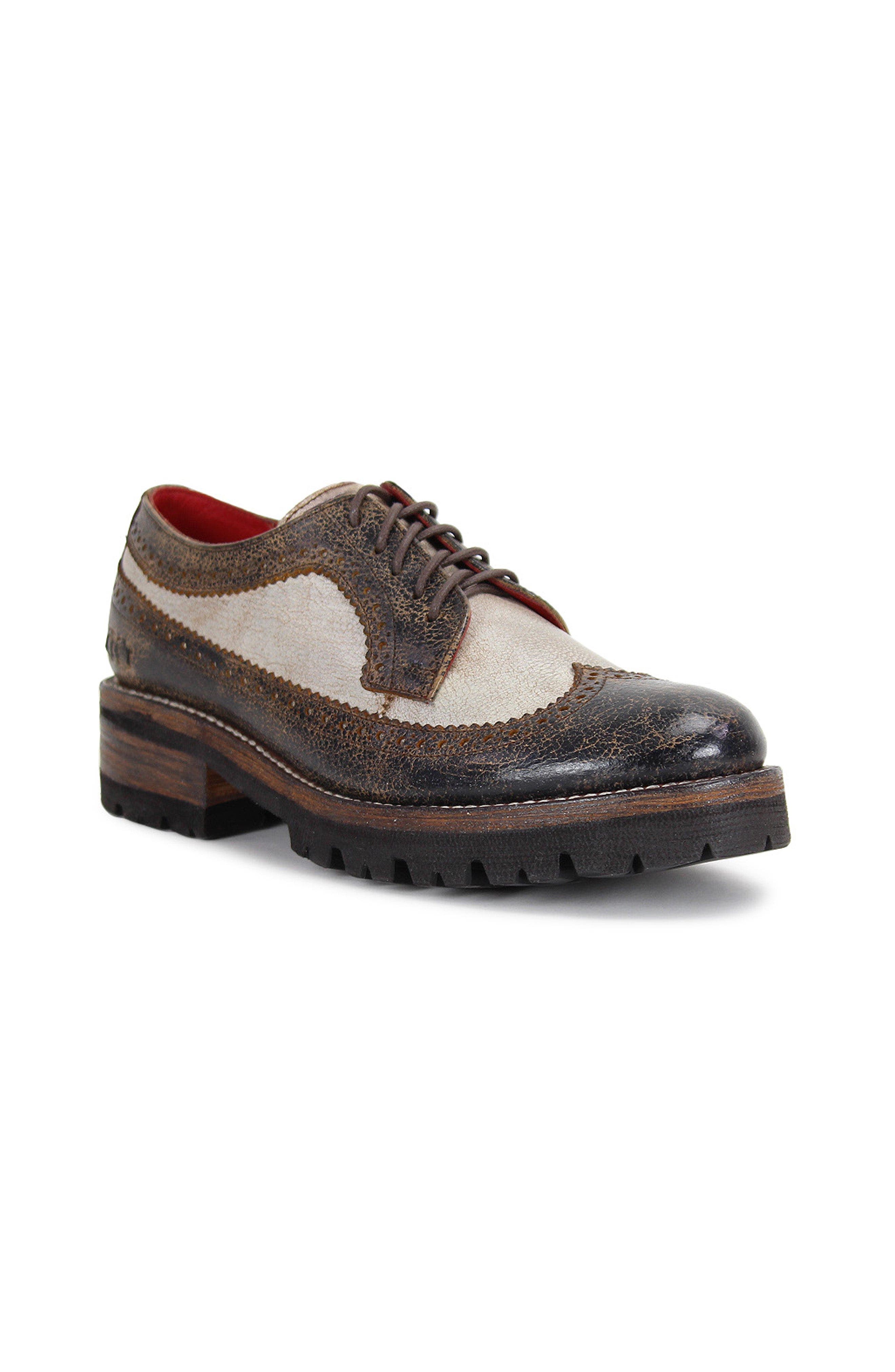 Bed Stu Lita K III Wingtip Shoe, Main, color, Black Lux Nectar Lux
