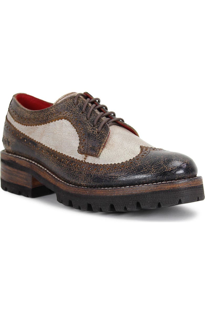 Bed Stu Lita K III Wingtip Shoe, Main, color, Black Lux Nectar Lux