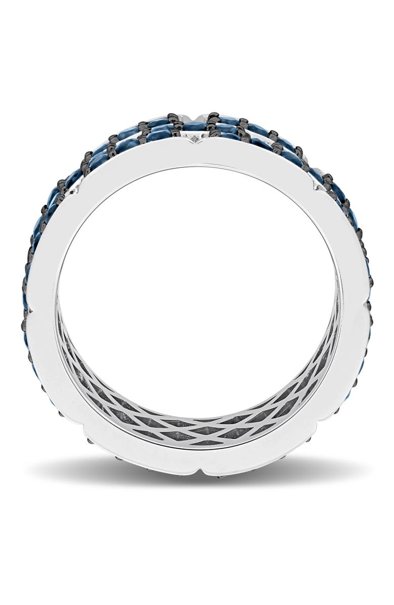 Julianna B. Blue Sapphire Triple Row Ring 14k, Alternate, color, Sapphire