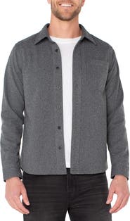 Liverpool Los Angeles Herringbone Knit Button-Up Shirt