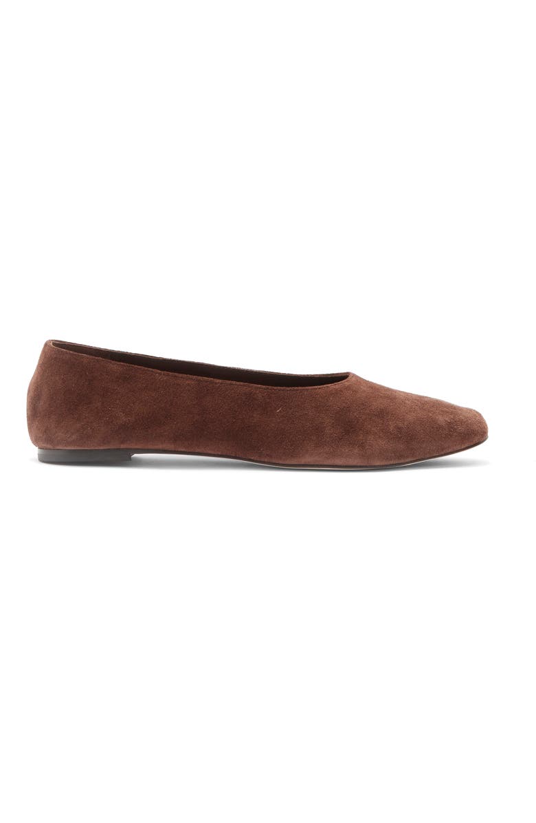 Reformation Maren Ballet Flat, Alternate, color, Espresso Suede