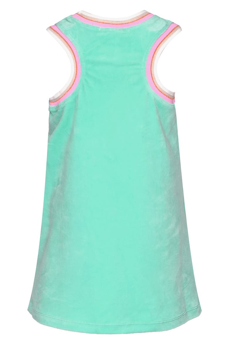 Kids' Flower Velour Dress, Alternate, color, TURQUOISE