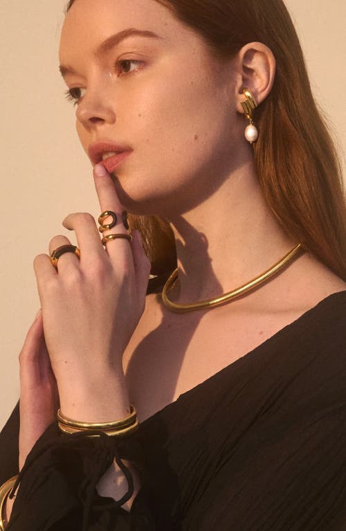 Lady Grey Cultured Pearl Shift Earrings In Gold