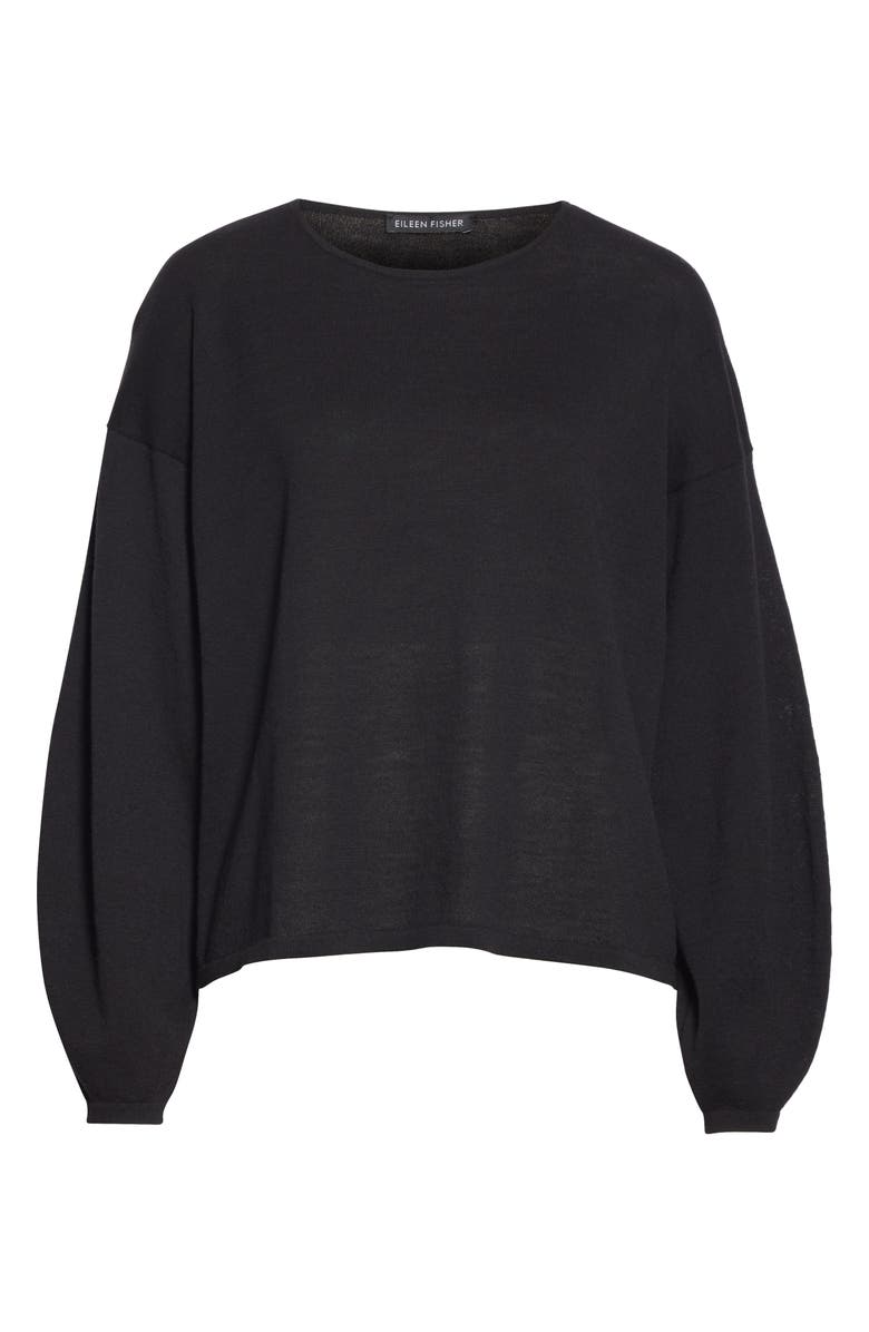 Eileen Fisher Round Neck Box Wool Sweater, Alternate, color, 