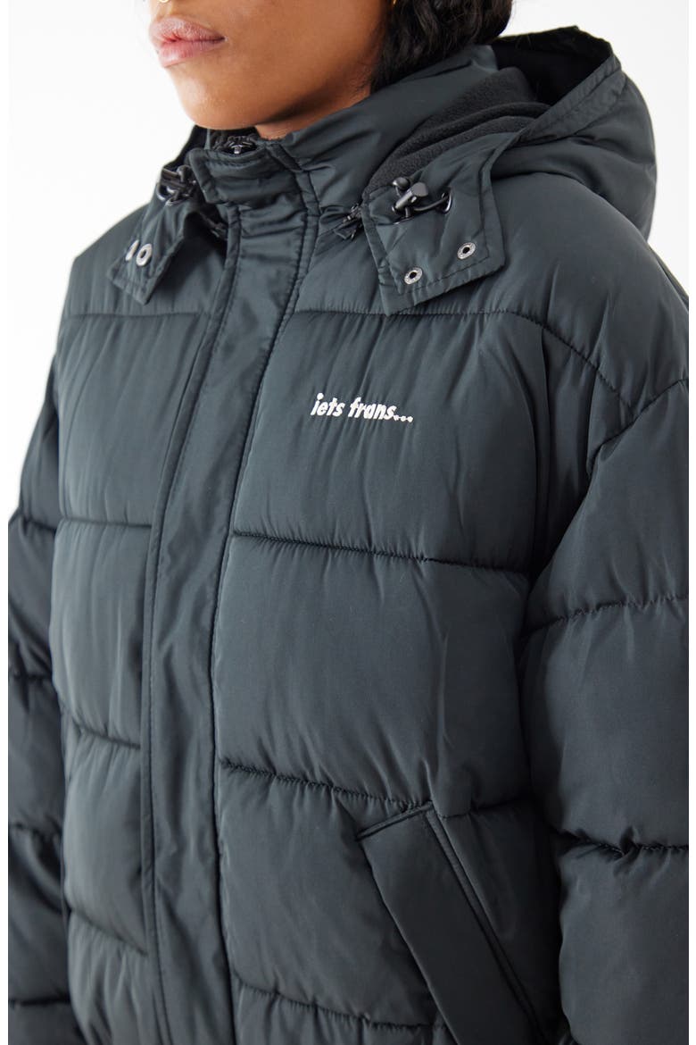 Hooded Puffer Jacket, Alternate, color, BLACK