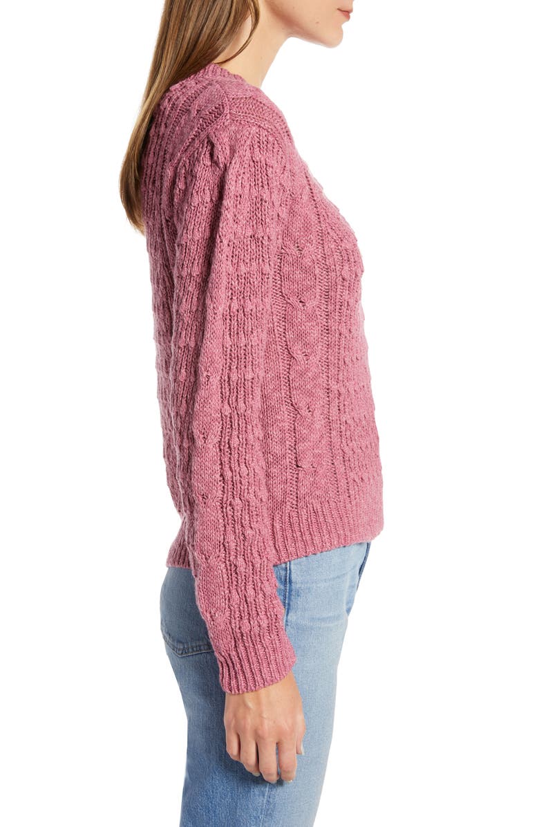 Something Navy Cable Sweater, Alternate, color, 