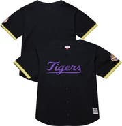 Mitchell & Ness Men's Mitchell & Ness Black LSU Tigers On The Clock Full-Button Fashion Jersey
