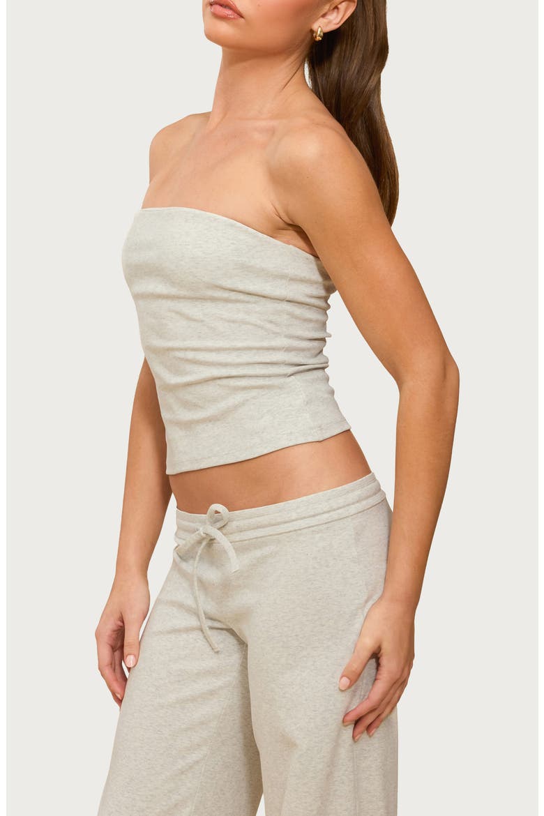 Claudia Stretch Cotton Tube Top, Alternate, color, GRAY-MELANGE
