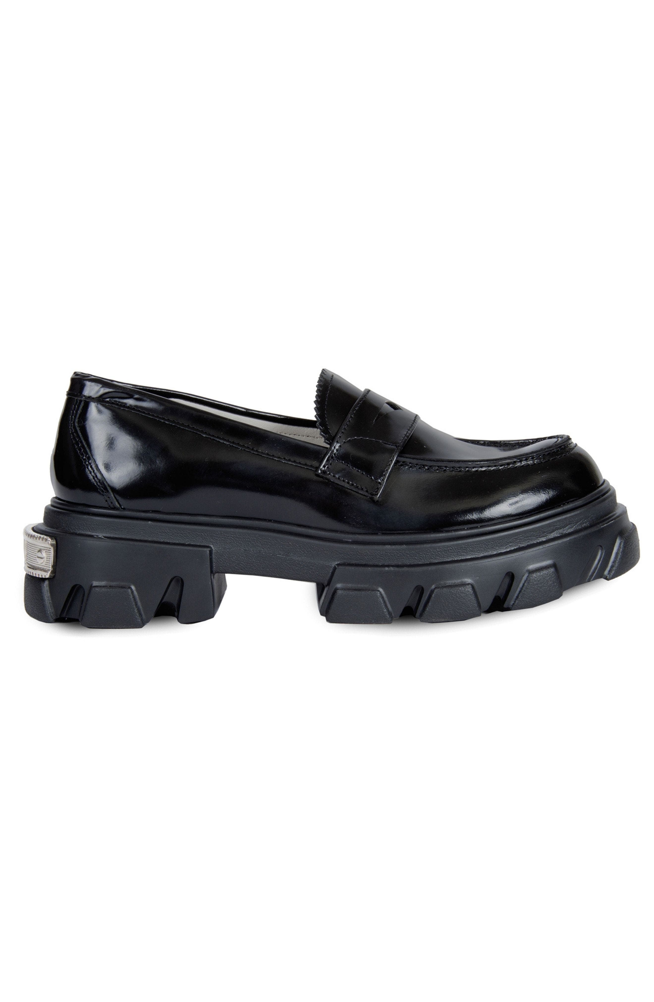 URBNKICKS Plain Loafer Leather Shoes, Alternate, color, Black