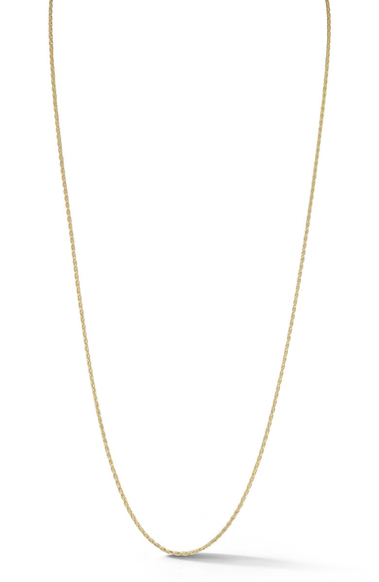 Ember Fine Jewelry 14K Gold Thin Wheat Chain Necklace, Main, color, Gold