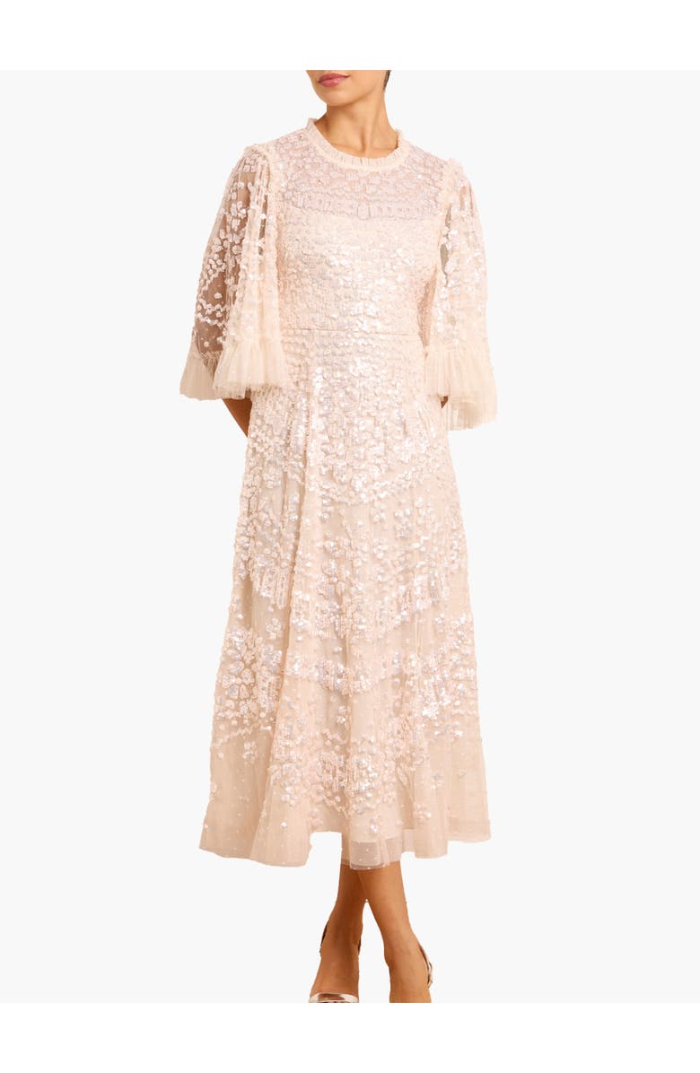 Needle & Thread Anais Sequin Ballerina Dress, Main, color, Cream/Dusk Pink