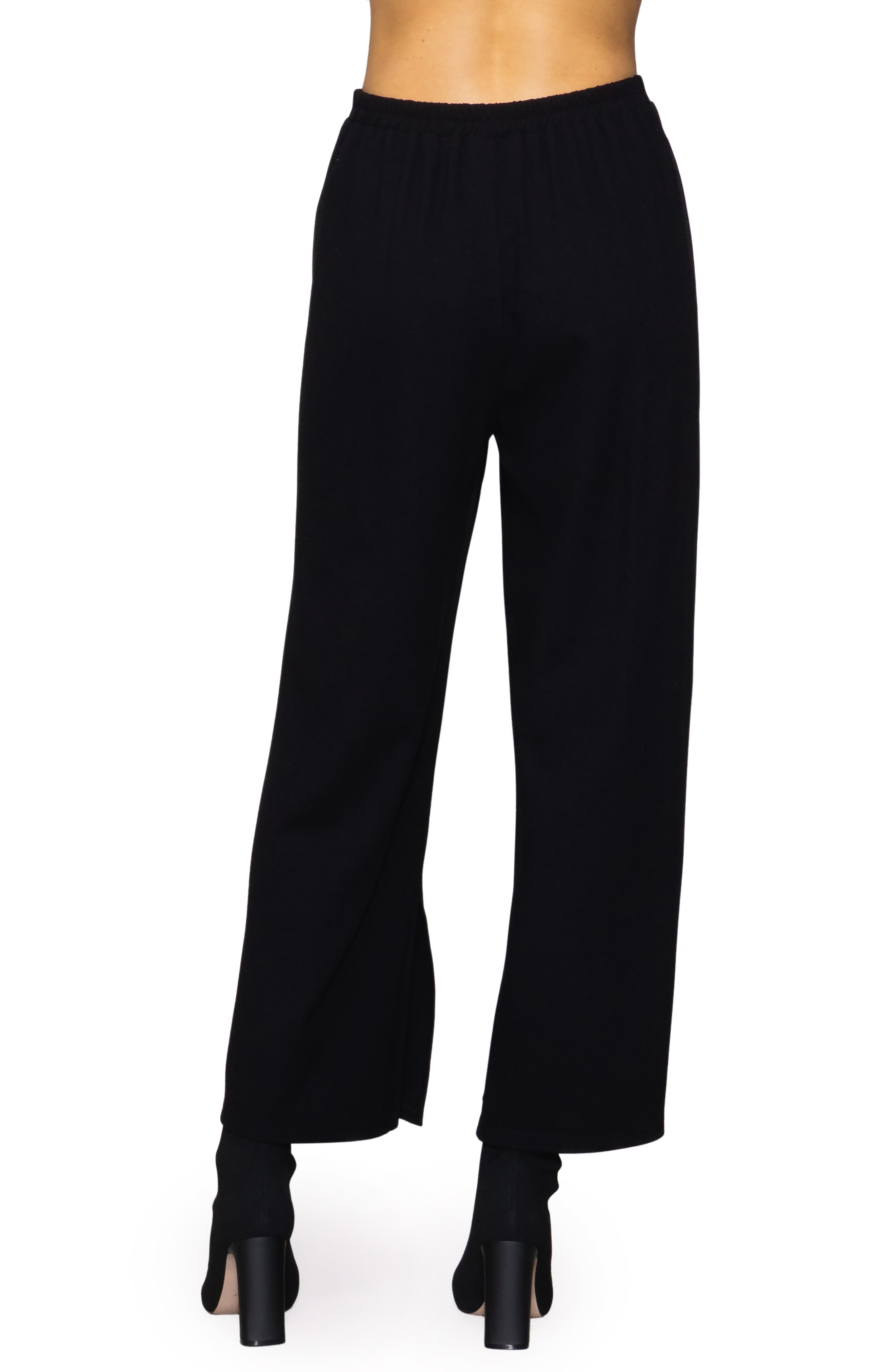 Side Split Wide Leg Knit Pants - image 2