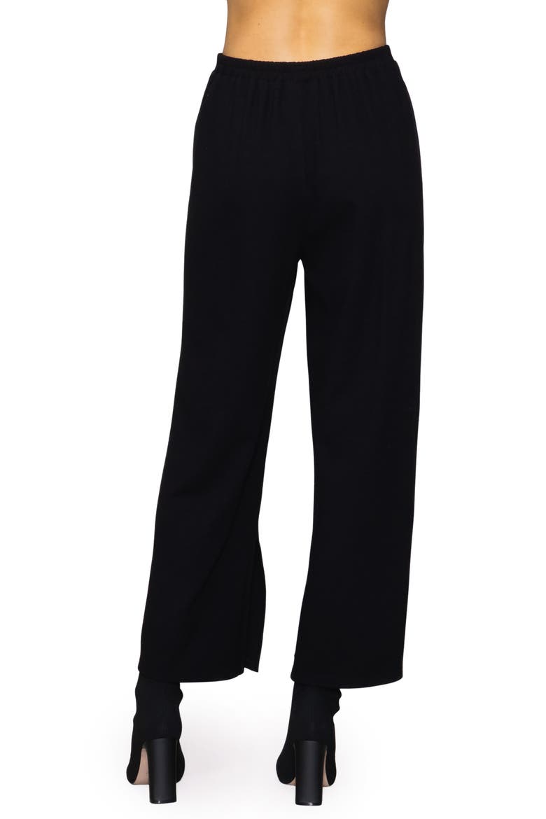 Side Split Wide Leg Knit Pants, Alternate, color, BLACK