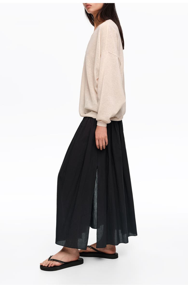Bimba y Lola A-Line Maxi Slit Skirt, Alternate, color, Black