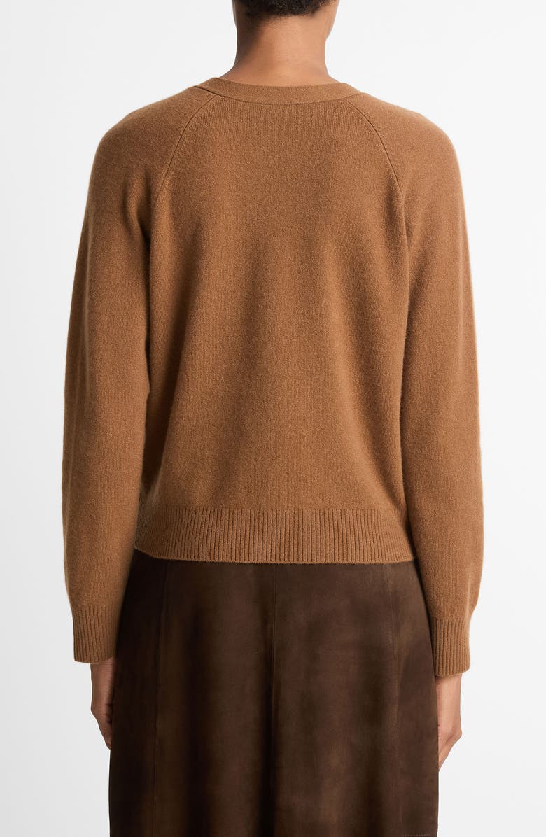 Vince Pocket Wool Blend Cardigan, Alternate, color, Cognac