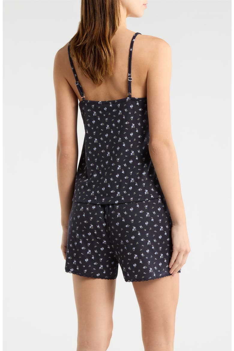 Print Pointelle Knit Short Pajamas, Alternate, color, UTILITY BLUE