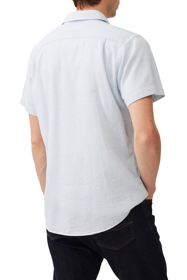 Airtex Short Sleeve Cotton Button-Up Shirt, Alternate, color, SKY