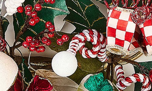 Mackenzie-childs Mackenzie Childs Holly Christmas 26-inch Wreath In Red