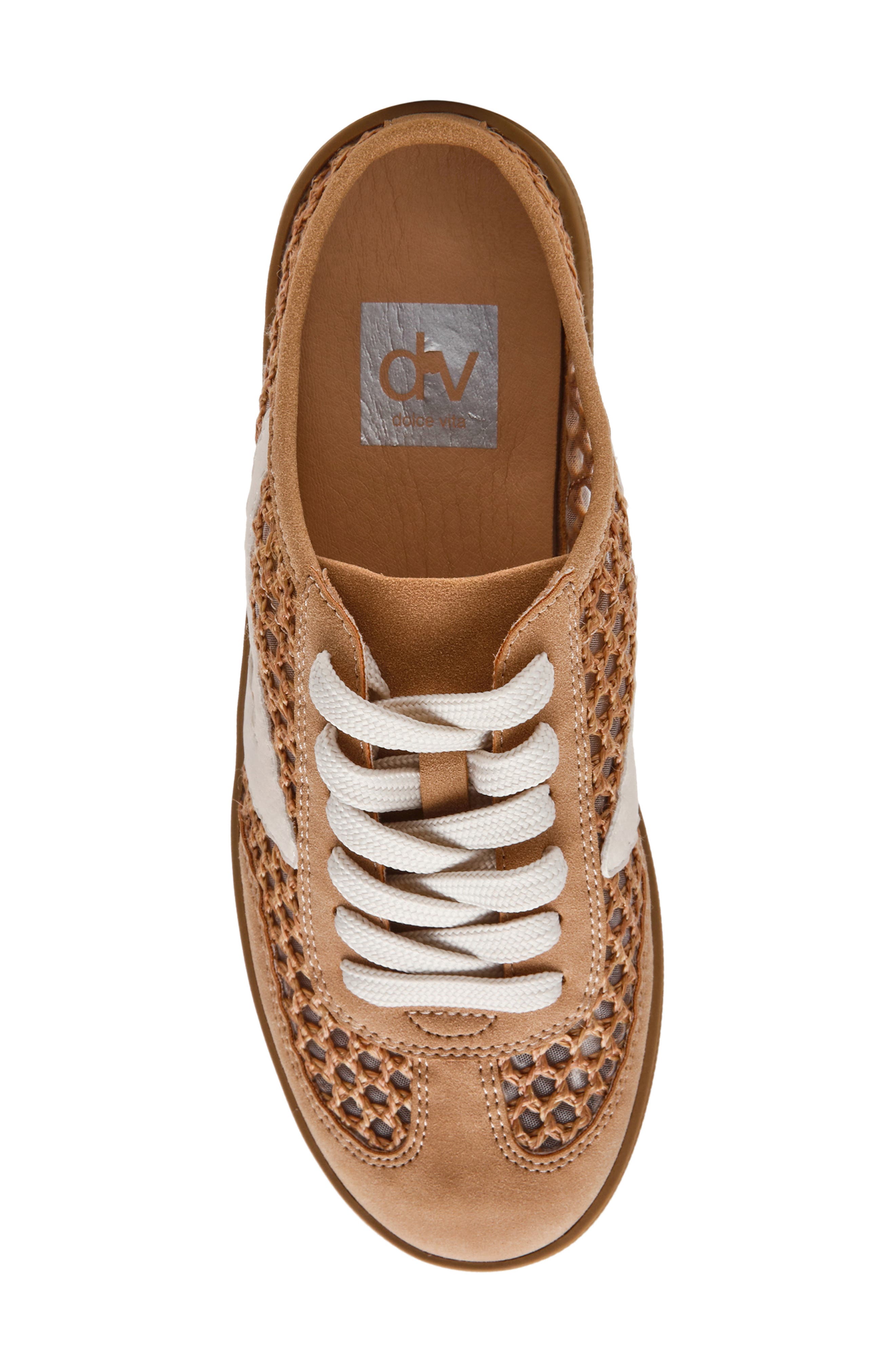 DV by Dolce Vita Vitally Faux Shearling Lined Mule Sneaker, Alternate, color, Camel Woven