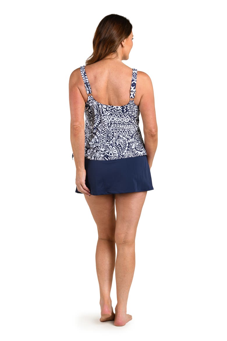 Boemia Faux Skirtini One-Piece Swimsuit, Alternate, color, INDIGO