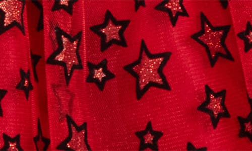 Pippa & Julie Kids' Sparkle Star Tulle Dress In Red
