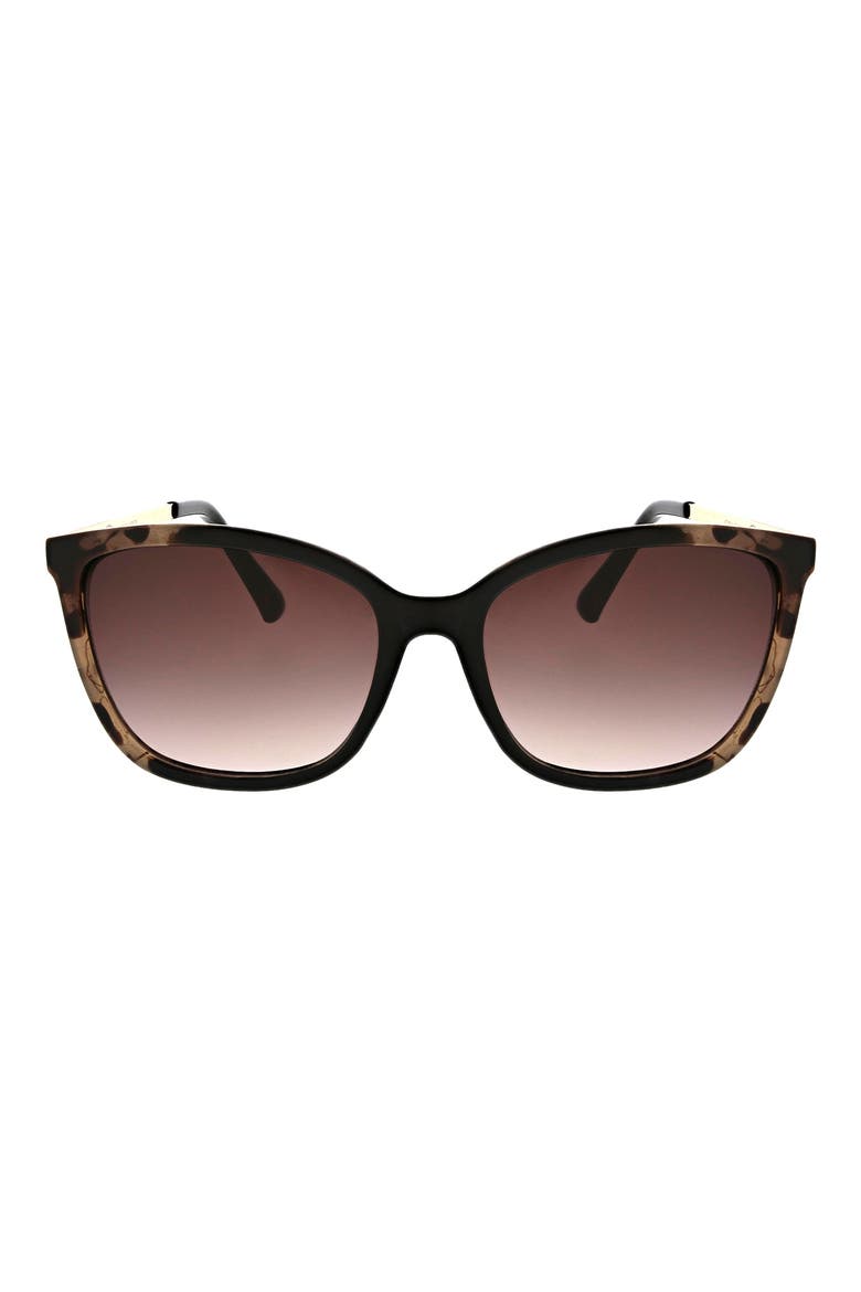 57mm Square Flare Sunglasses, Main, color, MILKY CREAM