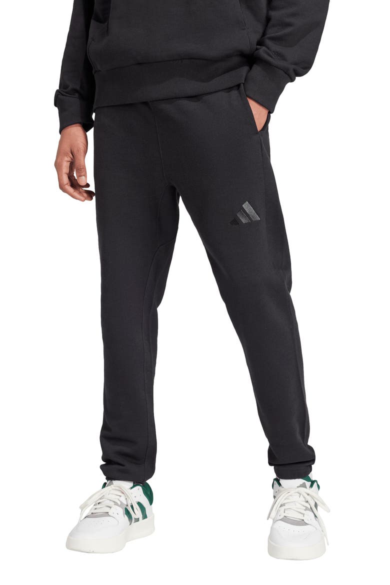 SZN French Terry Relaxed Fit Pants, Main, color, BLACK
