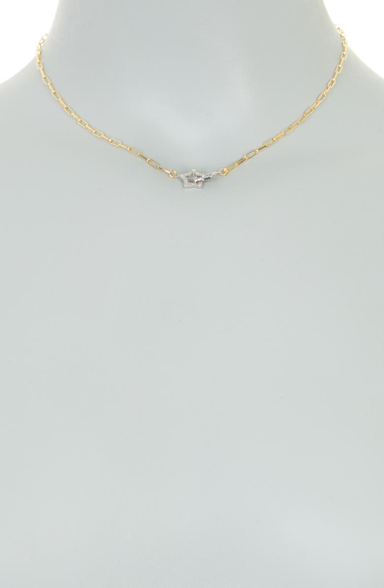 MESHMERISE Diamond Double Star Pendant Necklace - 0.25 ctw, Alternate, color, Yellow