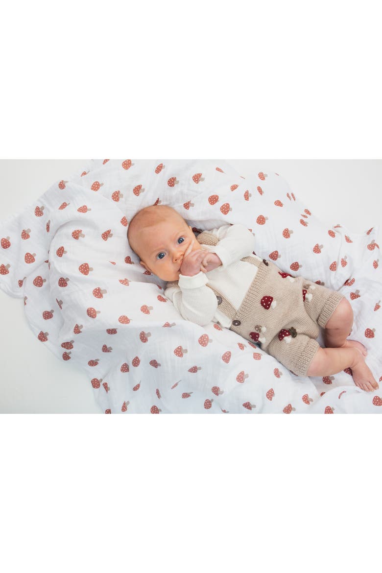 Cotton Muslin Swaddle, Alternate, color, Peaches