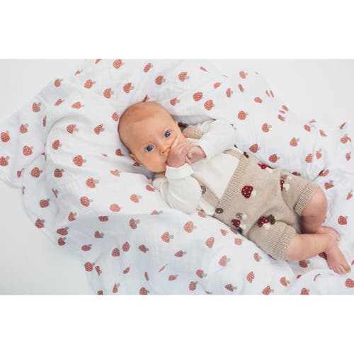 Lulujo Cotton Muslin Swaddles 2 Pack In Mushroom/sand