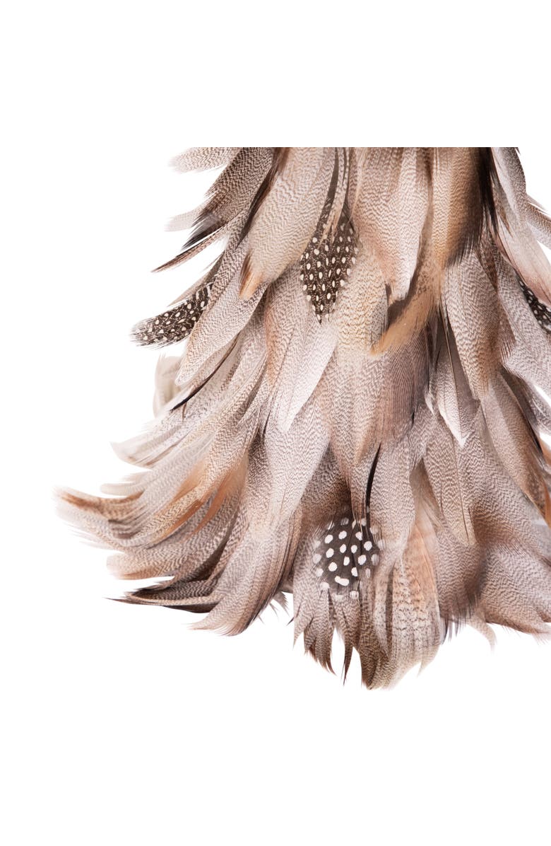 Northlight Layered Feather Cone Tree Christmas Decoration - 15.5" - Brown and Gray, Alternate, color, Brown