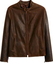 Schott NYC Café Racer Slim Fit Cowhide Leather Jacket